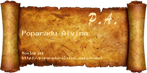 Poparadu Alvina névjegykártya